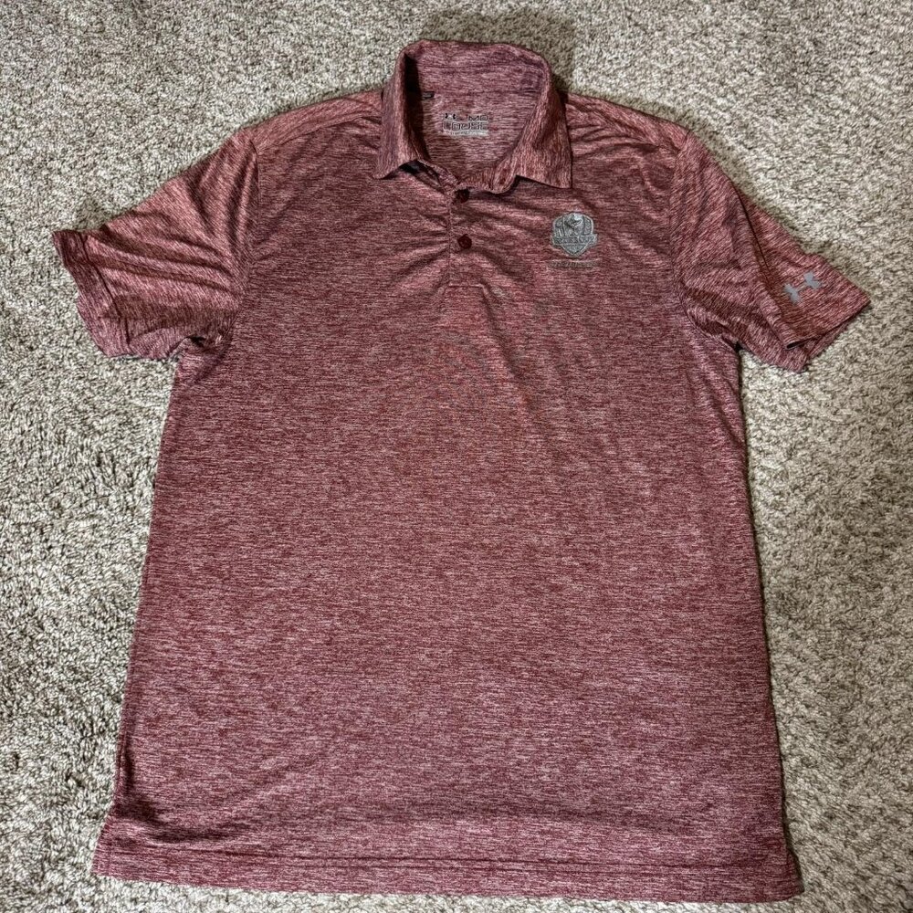 Ryder Cup Hazeltine Shirt Mens Medium Red Golf Polo Under Armour HeatGear